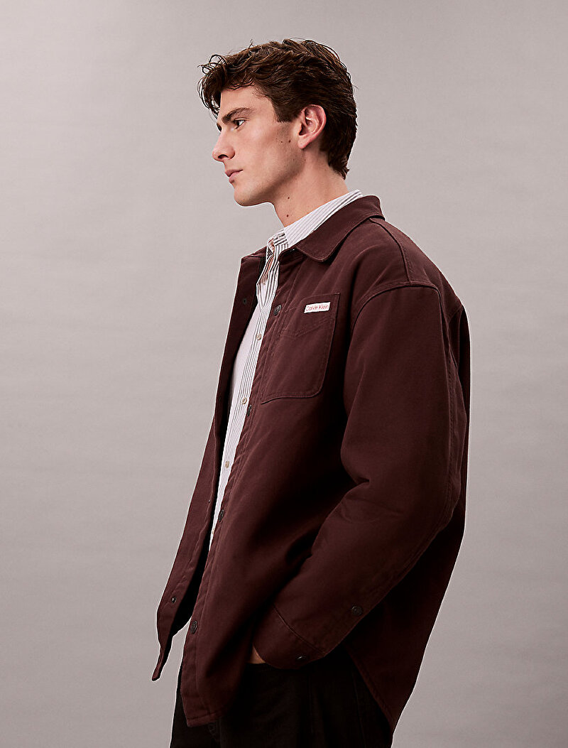 Calvin Klein Kahverengi Renkli Erkek 90s Padded Java Gömlek Ceket