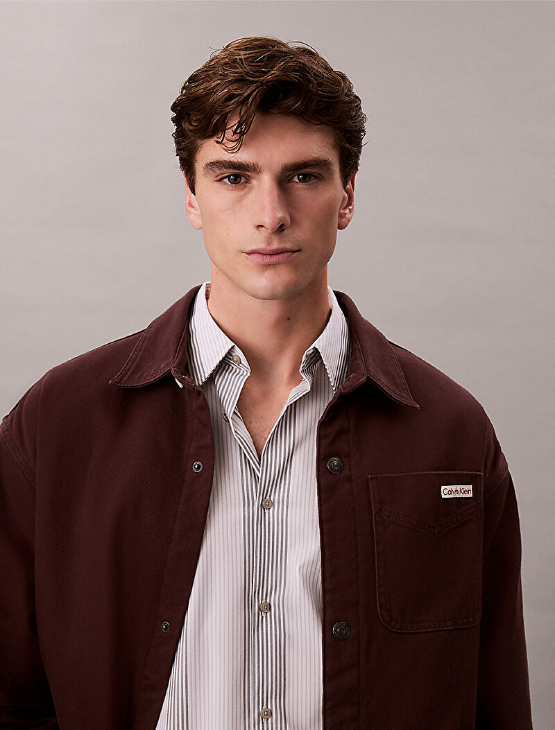 Calvin Klein Kahverengi Renkli Erkek 90s Padded Java Gömlek Ceket
