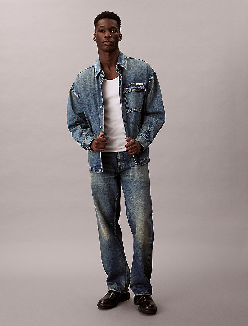 Calvin Klein Mavi Renkli Erkek Gold Coast Sunset Denim Ceket