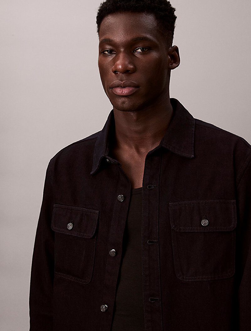 Calvin Klein Siyah Renkli Erkek 90s Merlot Gömlek Ceket