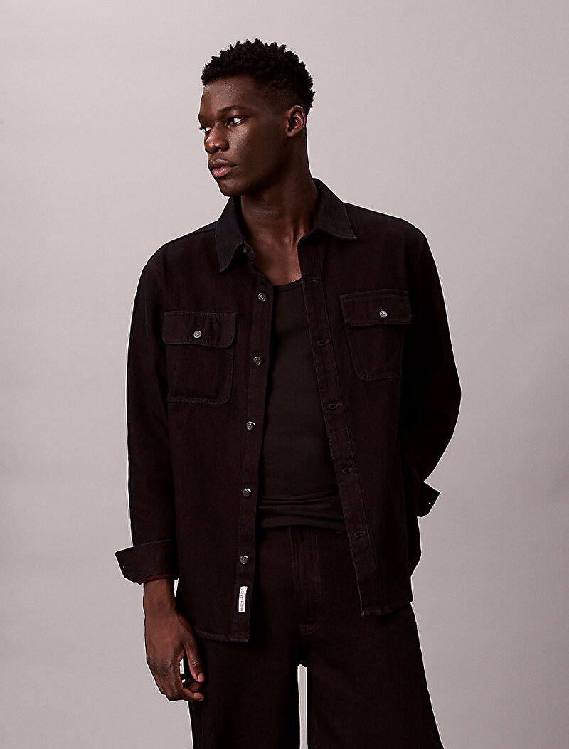 Calvin Klein Siyah Renkli Erkek 90s Merlot Gömlek Ceket