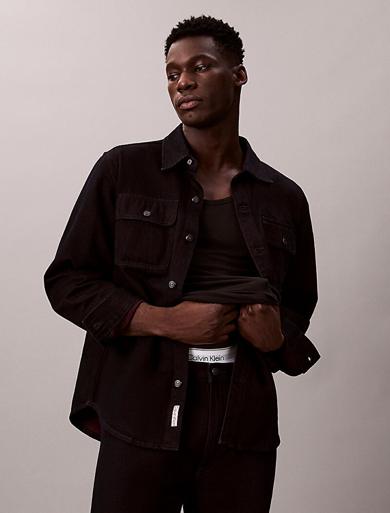 Calvin Klein Siyah Renkli Erkek 90s Merlot Gömlek Ceket