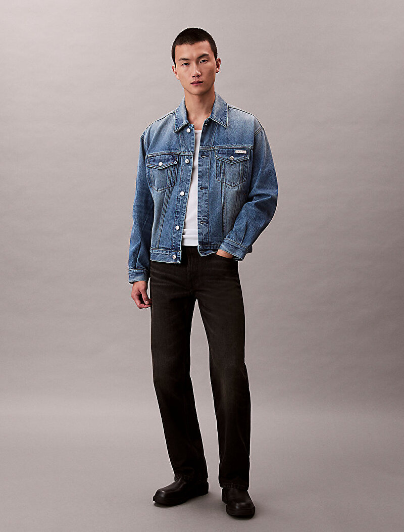 Calvin Klein Siyah Renkli Erkek 90s Straight Original Jean Pantolon