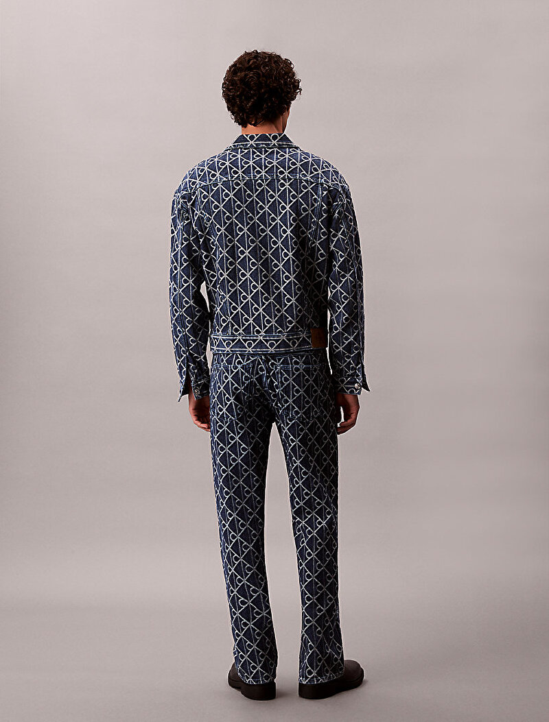 Calvin Klein Mavi Renkli Erkek 90s Indigo Emblem Denim Ceket