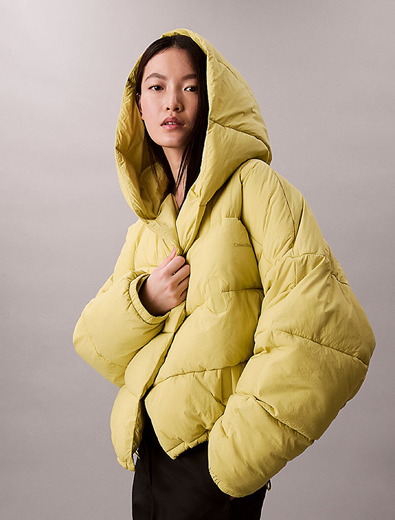 Calvin Klein Sarı Renkli Kadın Blanket Puffer Mont