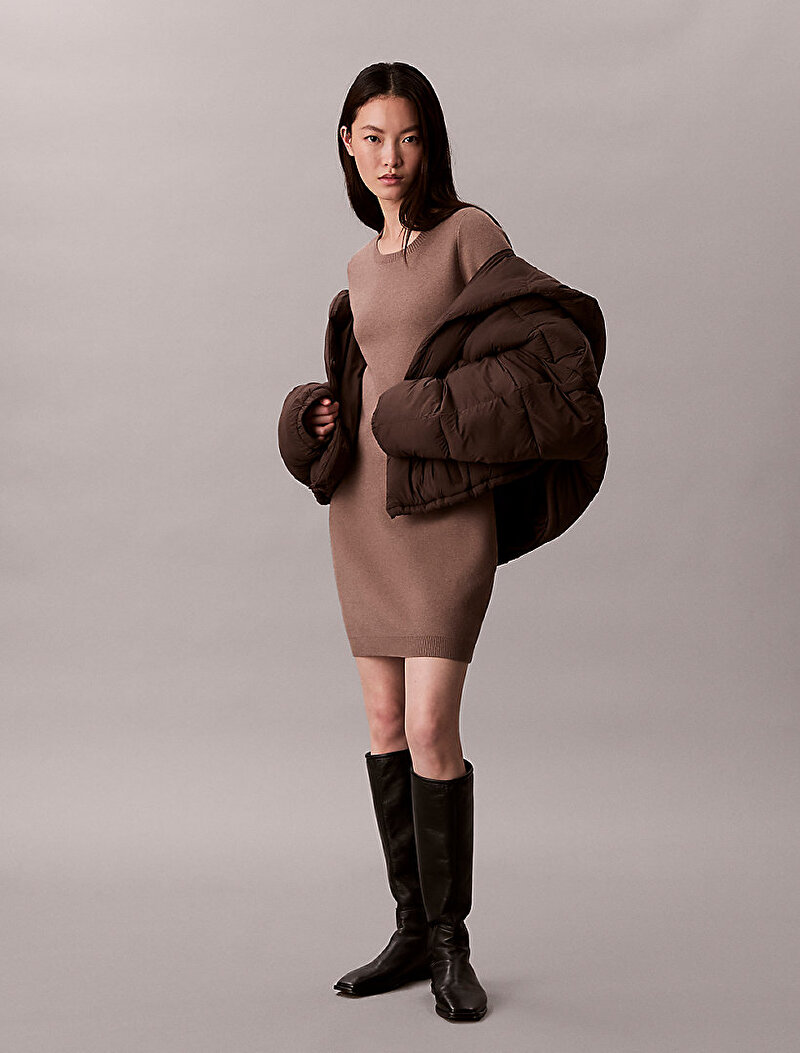 Calvin Klein Kahverengi Renkli Kadın Blanket Puffer Mont