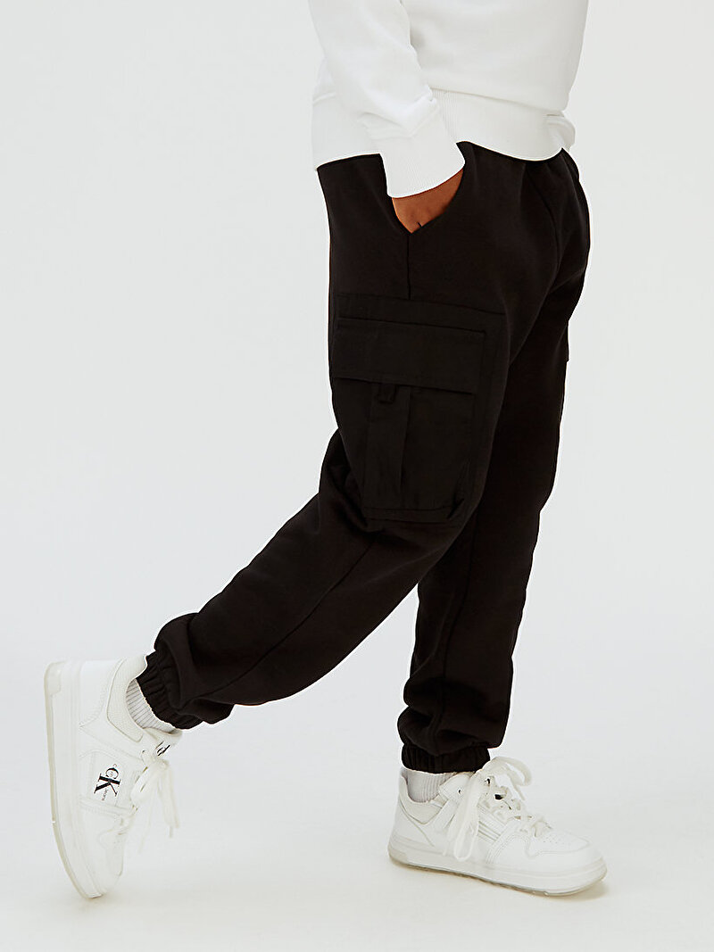 Calvin Klein Siyah Renkli Erkek Çocuk Contrast Pocket Eşofman Altı