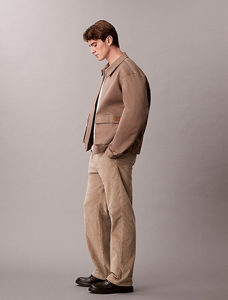 Calvin Klein Bej Renkli Erkek 90s Straight Corduroy Pantolon