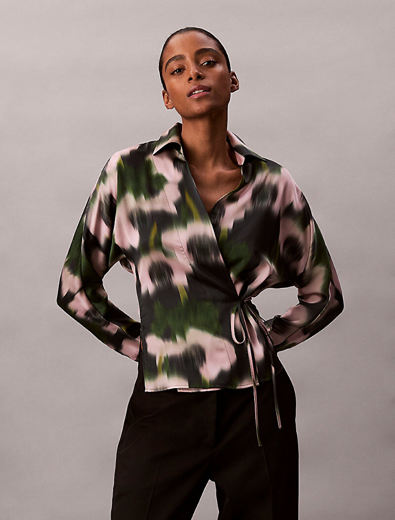 Calvin Klein Çok renkli Renkli Kadın Printed Saten Bluz