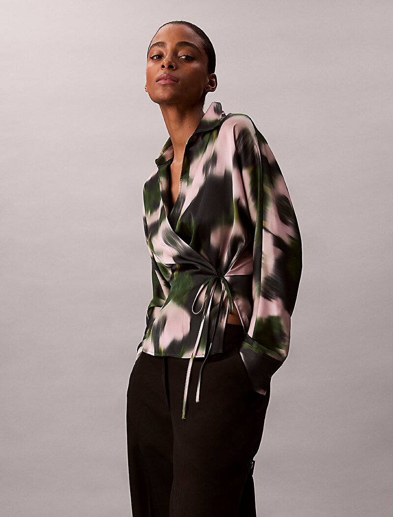 Calvin Klein Çok renkli Renkli Kadın Printed Saten Bluz