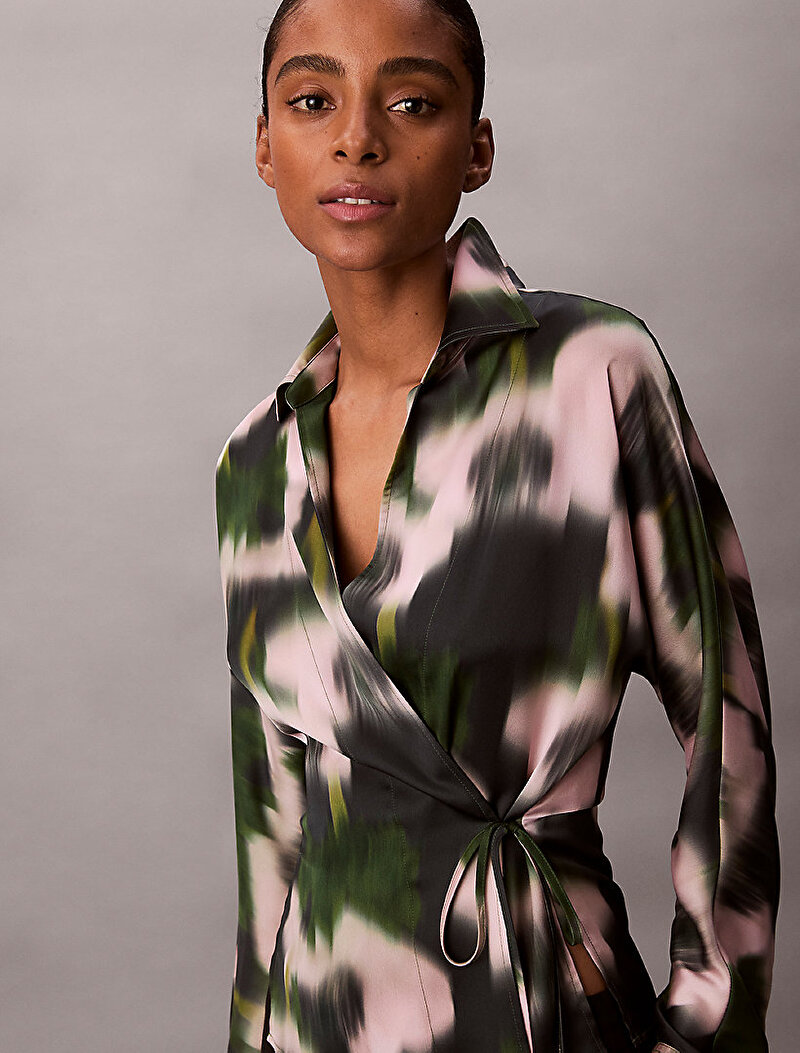 Calvin Klein Çok renkli Renkli Kadın Printed Saten Bluz