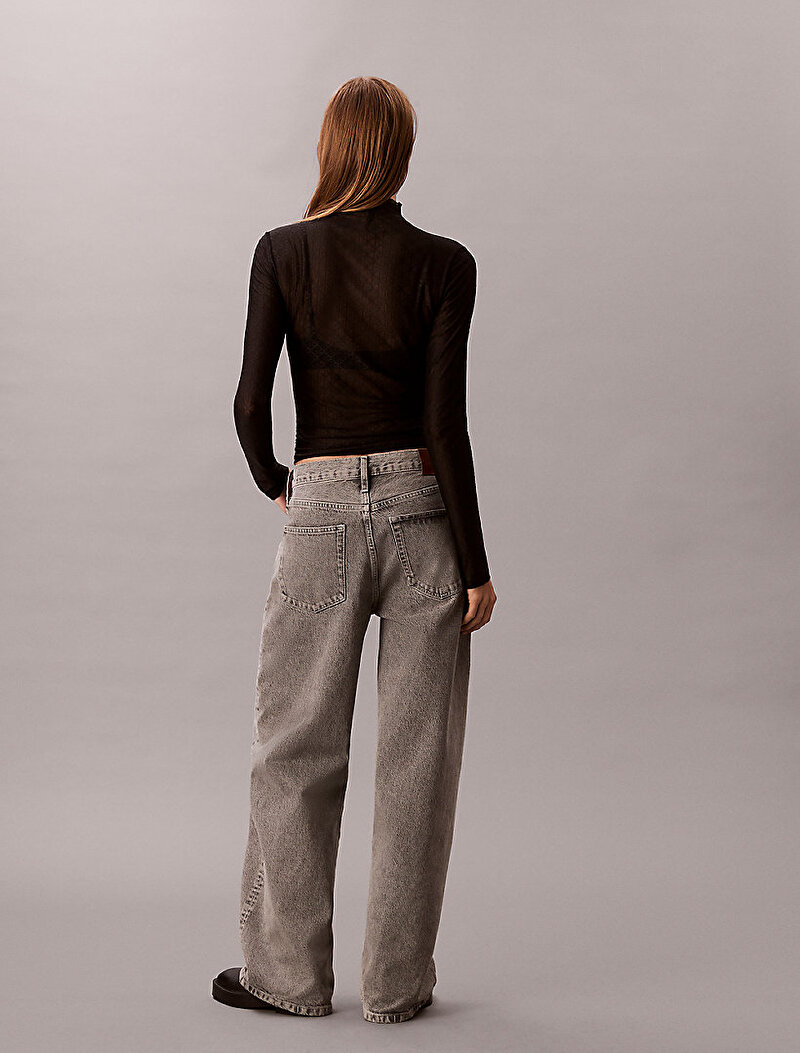 Calvin Klein Gri Renkli Kadın The Wide Leg Grey Jean Pantolon