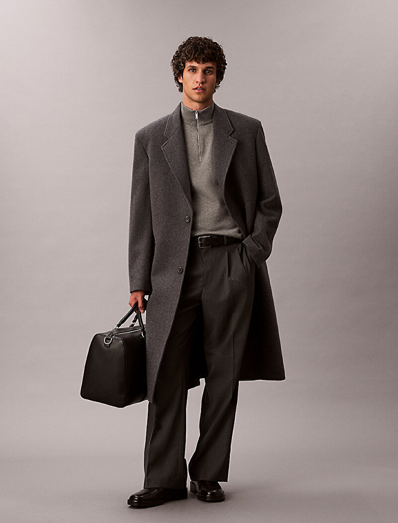 Calvin Klein Gri Renkli Erkek Supima Kazak