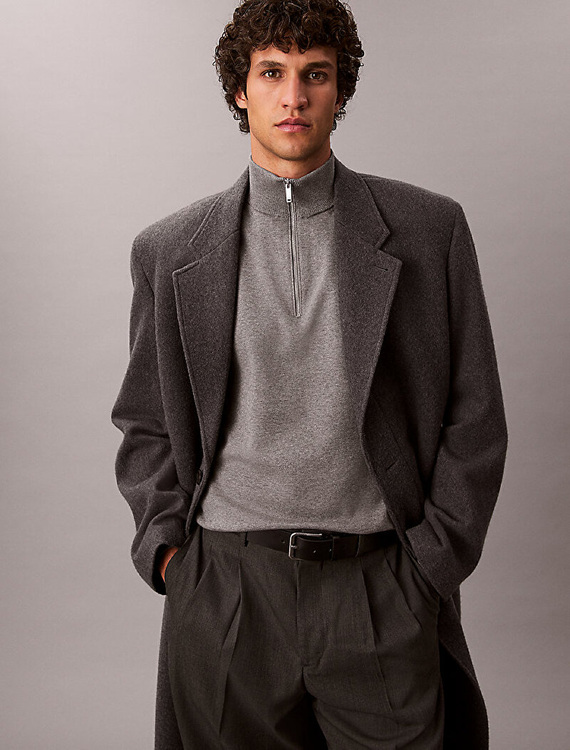 Calvin Klein Gri Renkli Erkek Supima Kazak