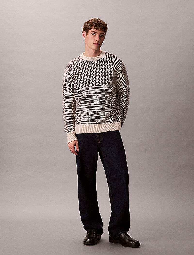 Calvin Klein Kahverengi Renkli Erkek Wool Kazak