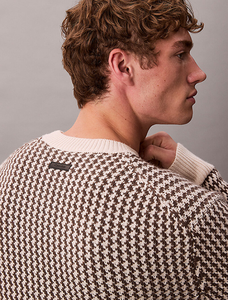 Calvin Klein Kahverengi Renkli Erkek Wool Kazak