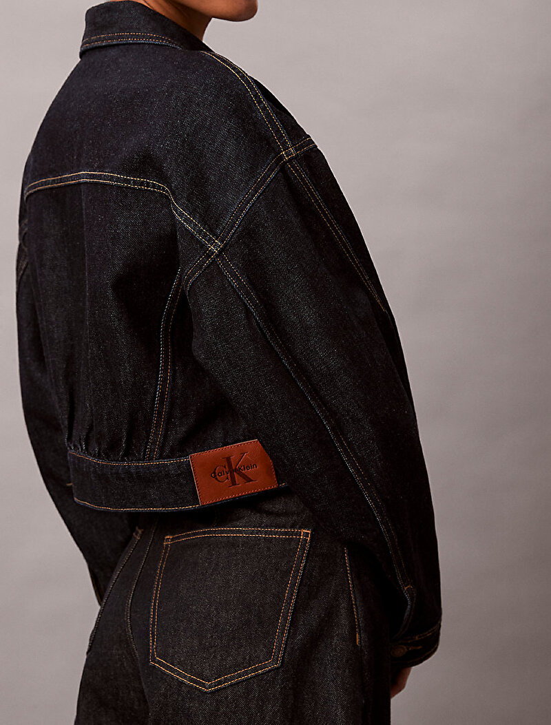 Calvin Klein Lacivert Renkli Kadın Articulated Denim Ceket