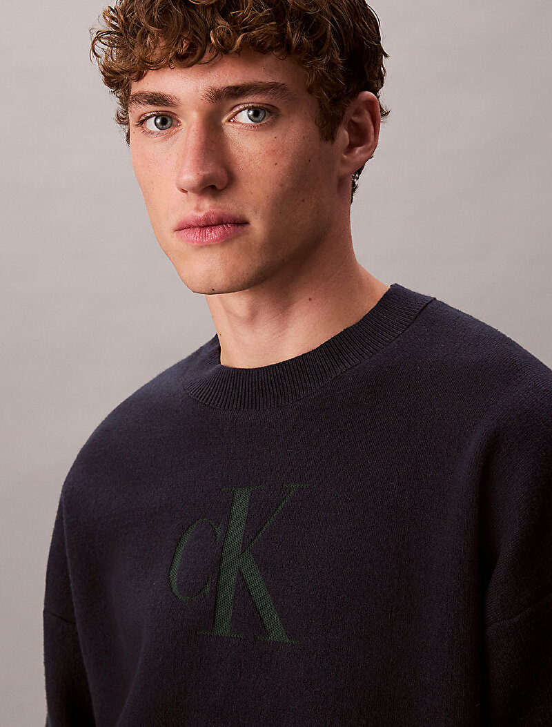 Calvin Klein Lacivert Renkli Erkek Kaşmir Kazak