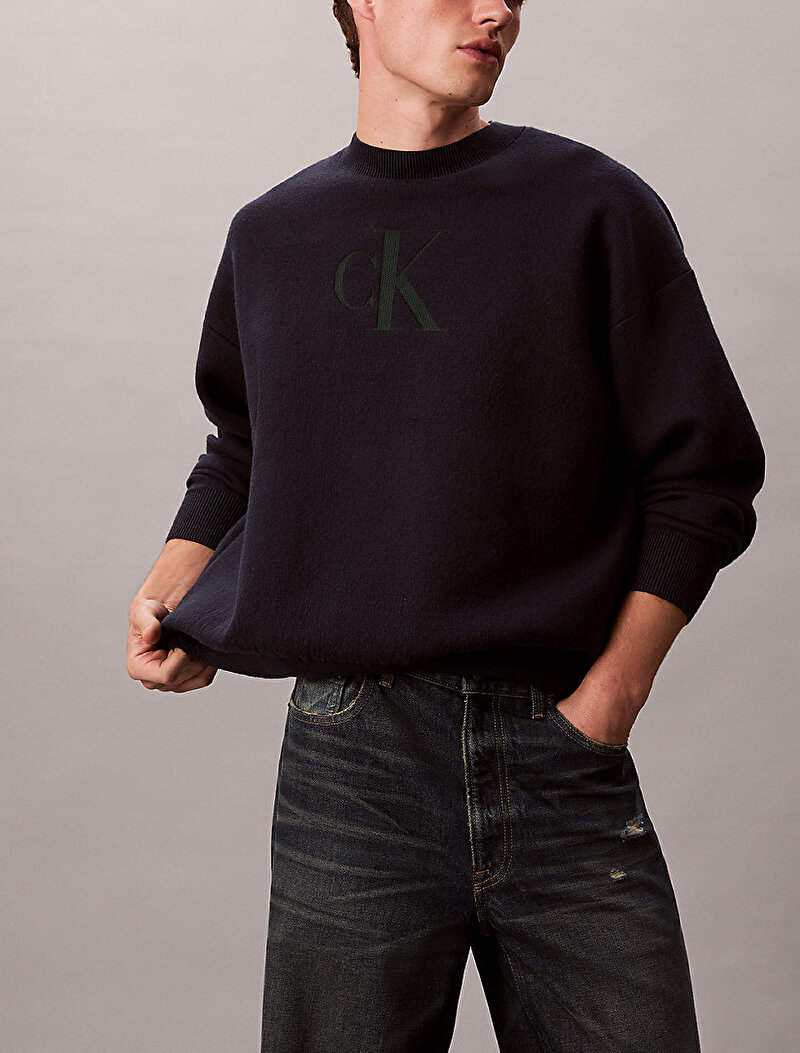 Calvin Klein Lacivert Renkli Erkek Kaşmir Kazak