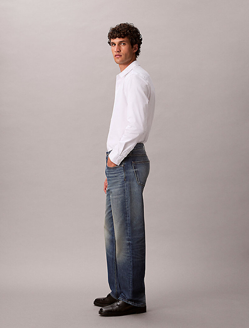 Calvin Klein Mavi Renkli Erkek 90s Straight Blue Jean Pantolon