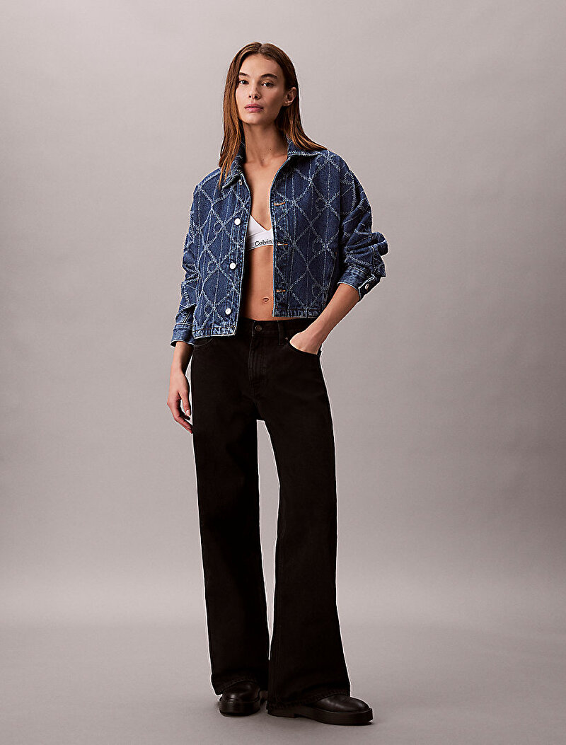 Calvin Klein Mavi Renkli Kadın Articulated Denim Ceket