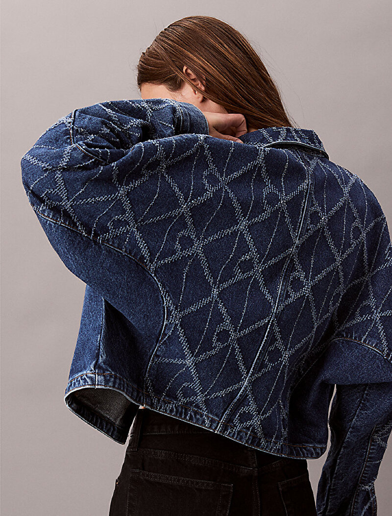 Calvin Klein Mavi Renkli Kadın Articulated Denim Ceket