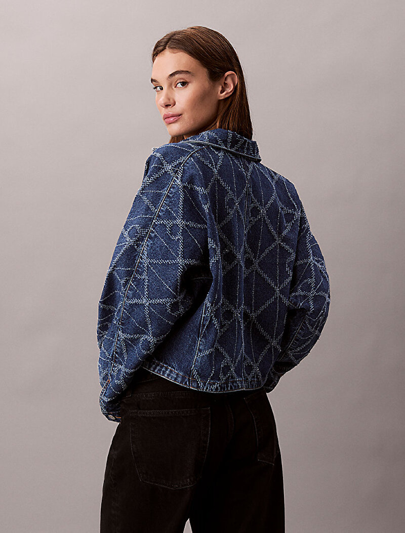 Calvin Klein Mavi Renkli Kadın Articulated Denim Ceket