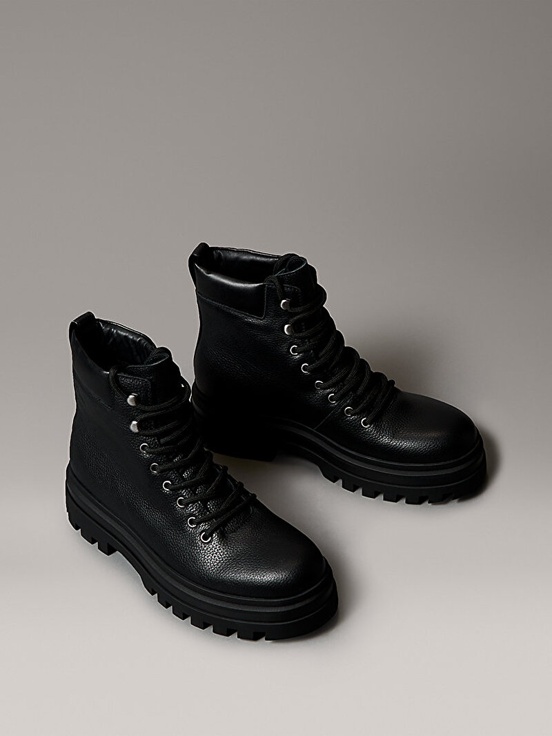 Calvin Klein Siyah Renkli Erkek Lugged Hiking Lace Up Bot