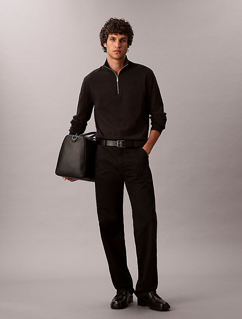 Calvin Klein Siyah Renkli Erkek Supima Kazak