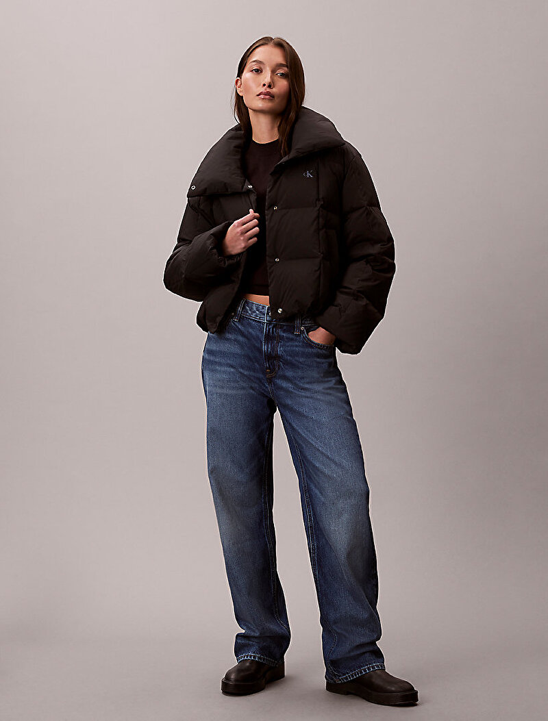 Calvin Klein Siyah Renkli Kadın Short Down Puffer Mont