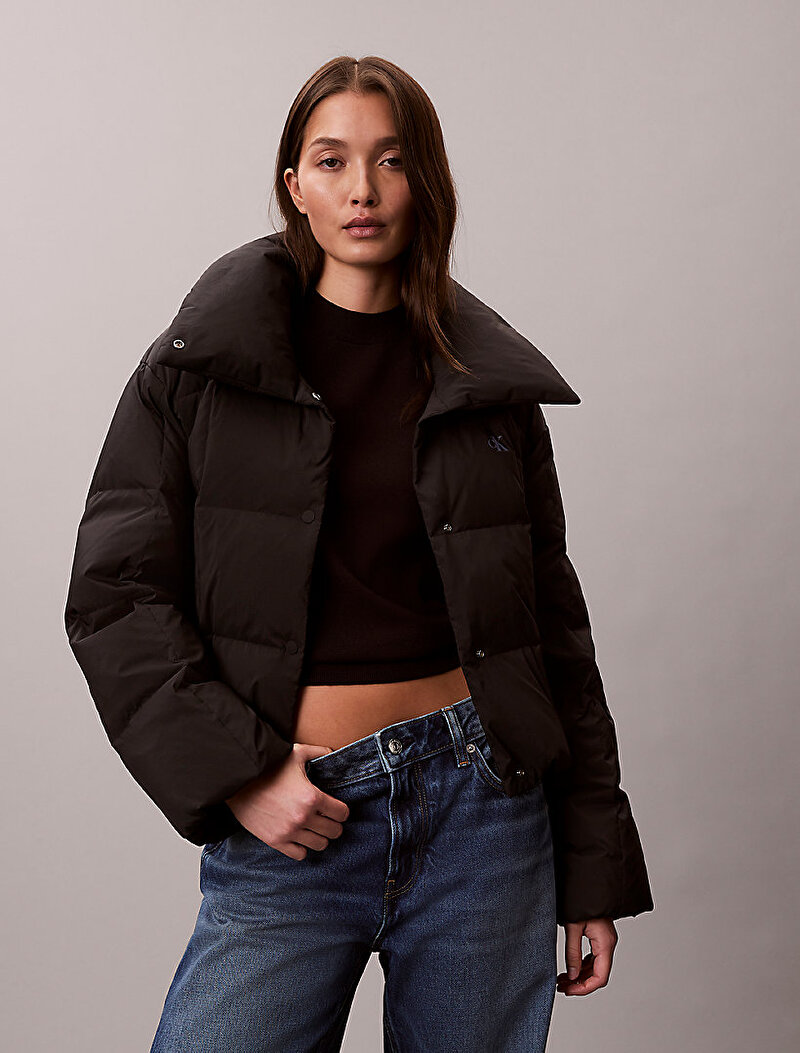 Calvin Klein Siyah Renkli Kadın Short Down Puffer Mont