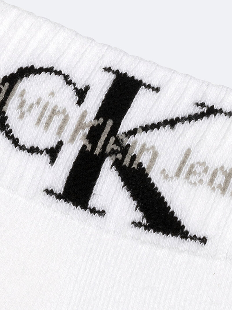 Calvin Klein Beyaz Renkli Erkek 2'li Paket CKJ Men Quarter Çorap