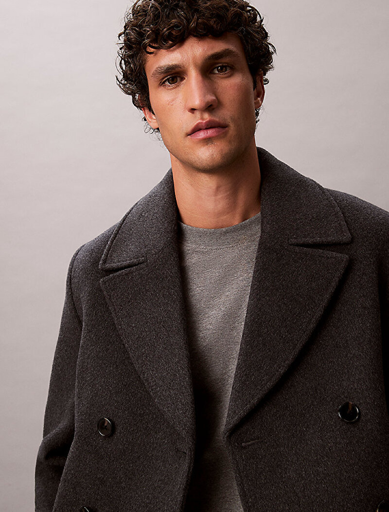 Calvin Klein Gri Renkli Erkek Face Concrete Kaban