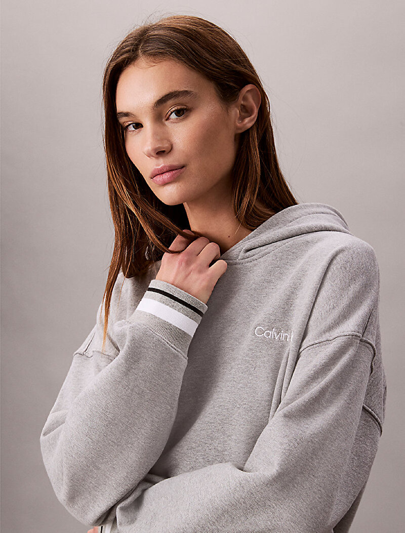 Calvin Klein Gri Renkli Kadın Rib Hoodie