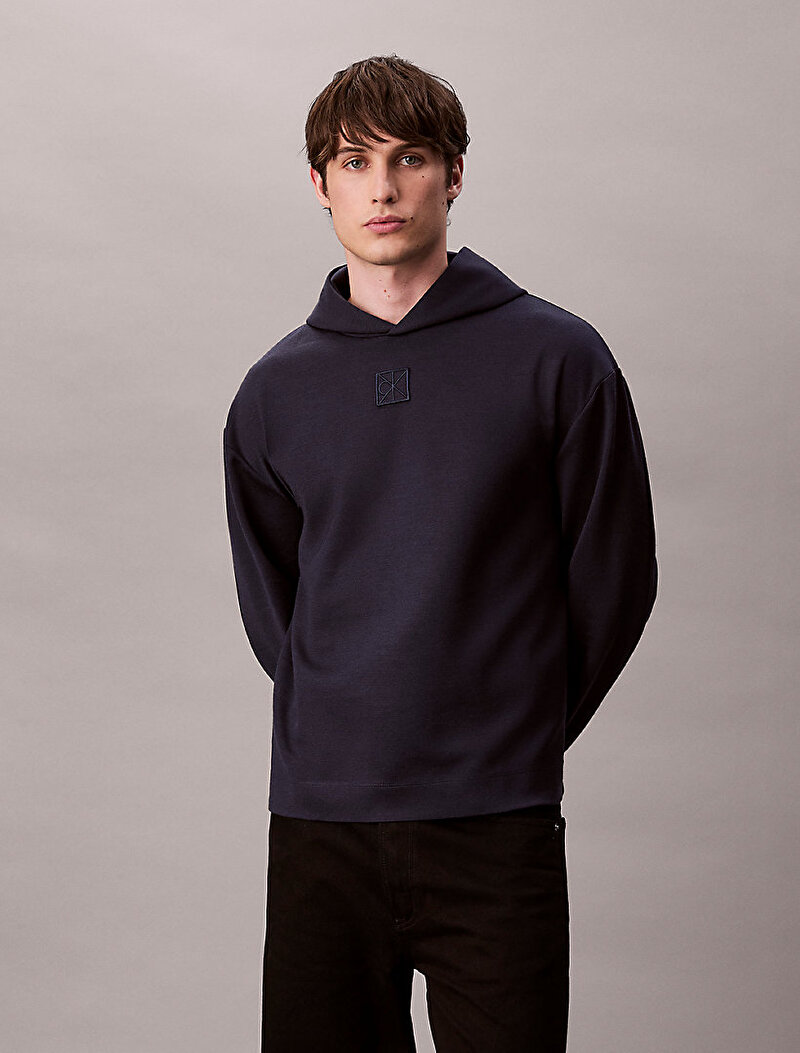 Calvin Klein Lacivert Renkli Erkek Stretch Wool Sweatshirt