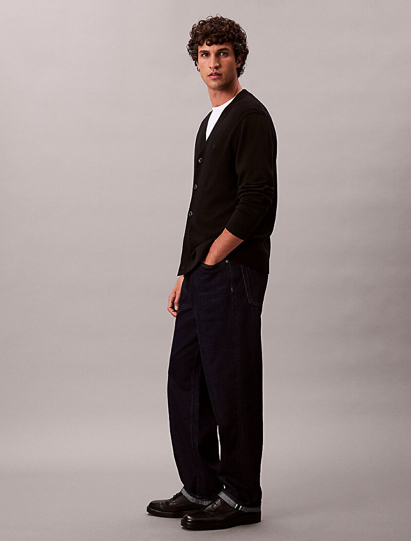 Calvin Klein Siyah Renkli Erkek Merino Hırka