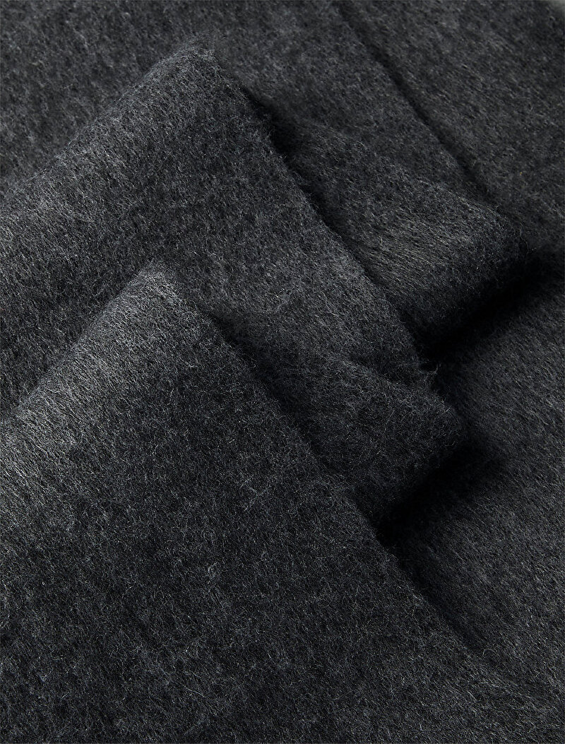 Calvin Klein Gri Renkli Erkek Emblem Brushed Atkı