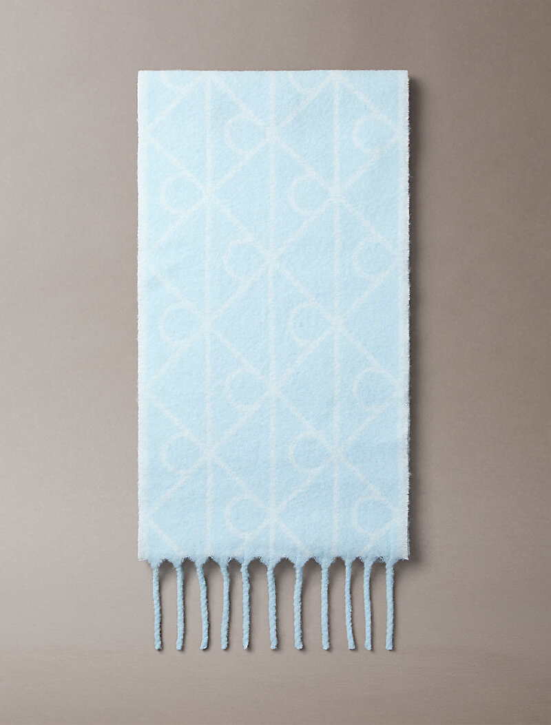 Calvin Klein Mavi Renkli Erkek Emblem Brushed Atkı