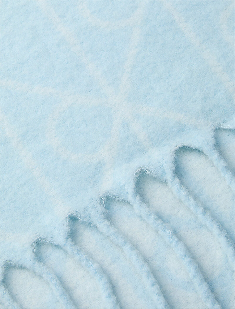 Calvin Klein Mavi Renkli Erkek Emblem Brushed Atkı