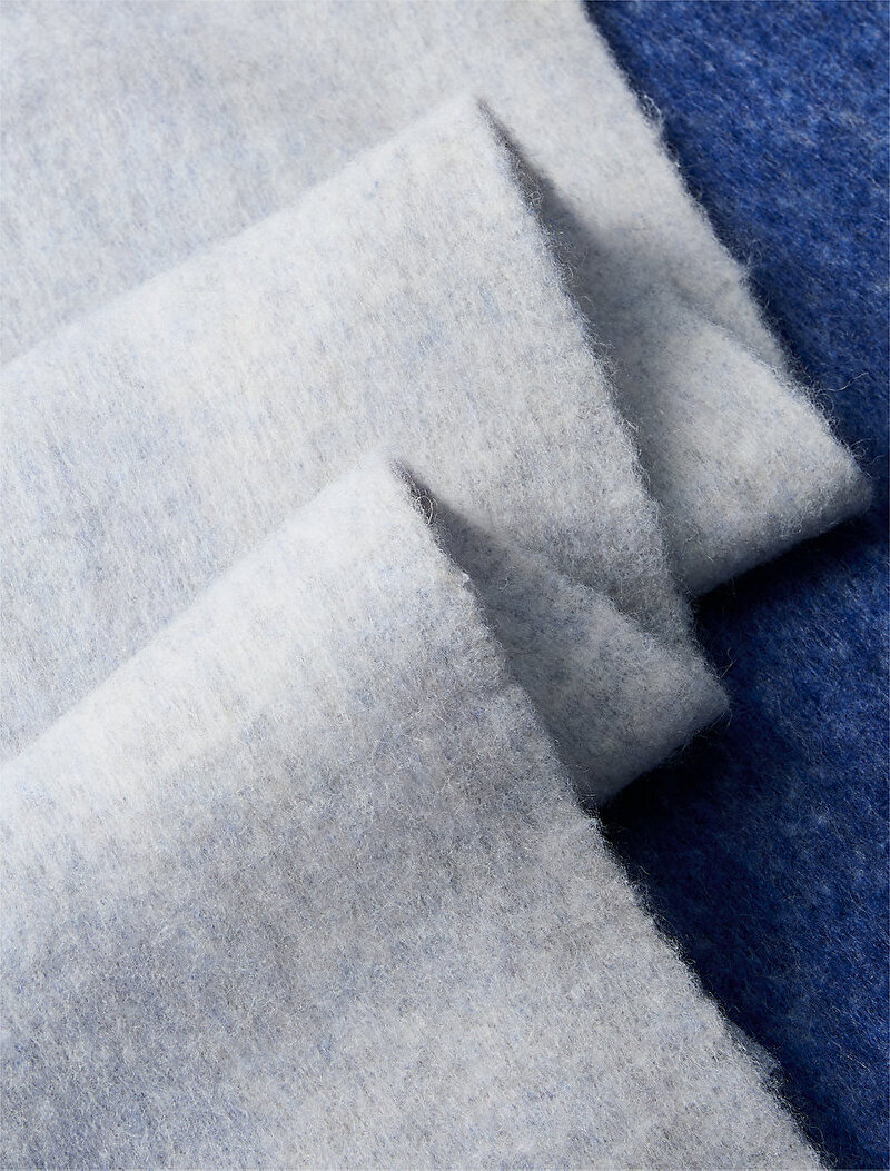 Calvin Klein Mor Renkli Erkek Patch Brushed Checked Atkı