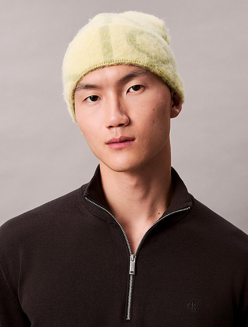 Calvin Klein Sarı Renkli Erkek Emblem Brushed Bere