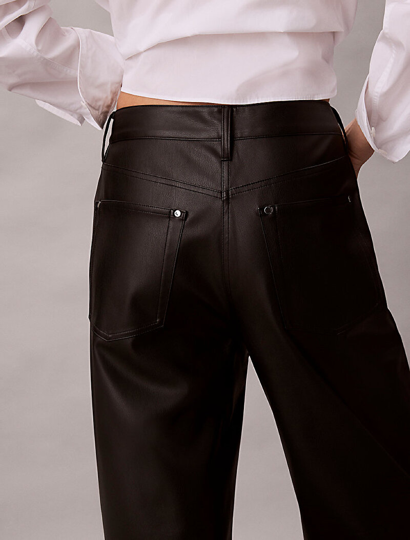 Calvin Klein Siyah Renkli Kadın Faux Leather Pantolon