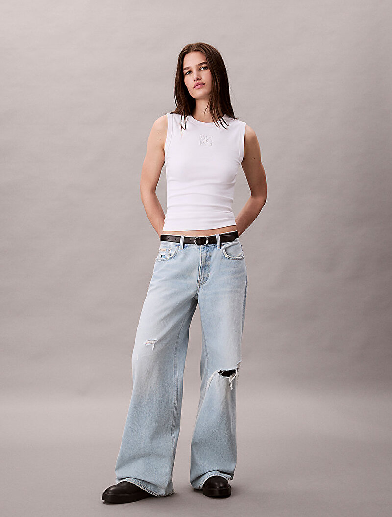 Kadın Low Rise Baggy Jean Pantolon