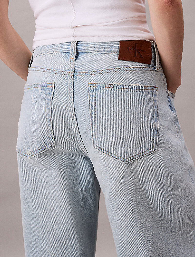 Calvin Klein Mavi Renkli Kadın Low Rise Baggy Jean Pantolon