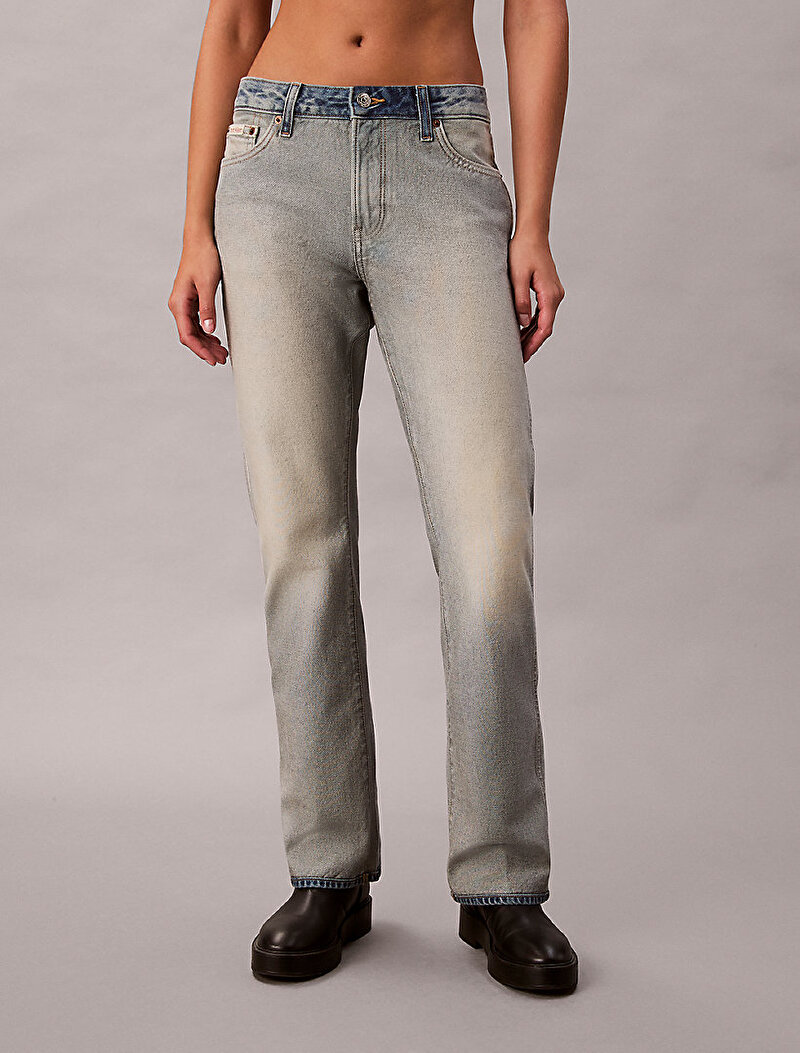 Calvin Klein Mavi Renkli Kadın Relaxed Bootcut Jean Pantolon