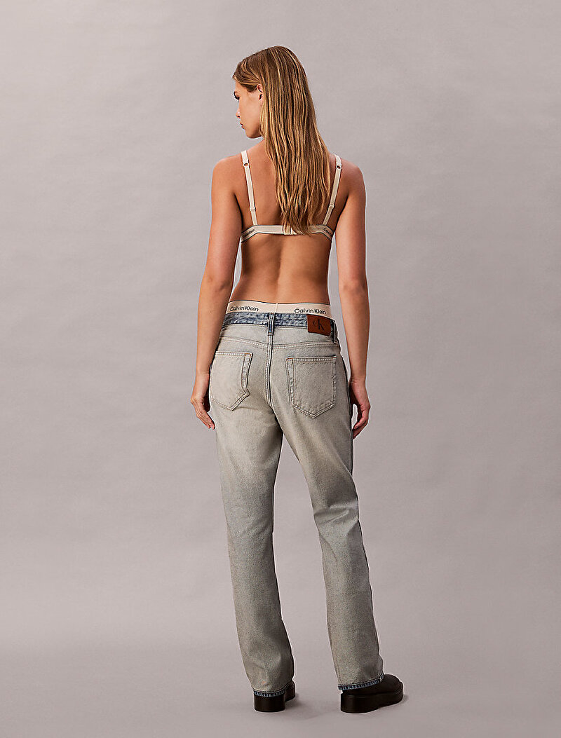 Calvin Klein Mavi Renkli Kadın Relaxed Bootcut Jean Pantolon