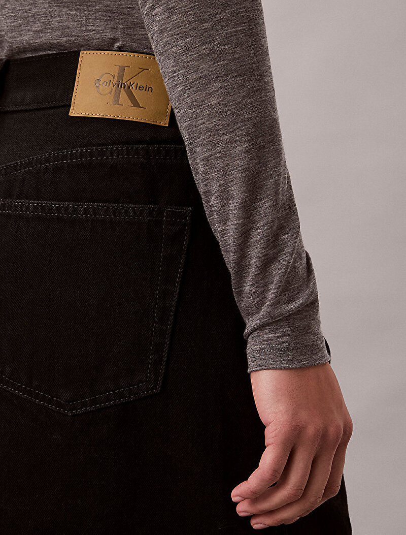 Calvin Klein Siyah Renkli Kadın Denim Mini Wrap Etek