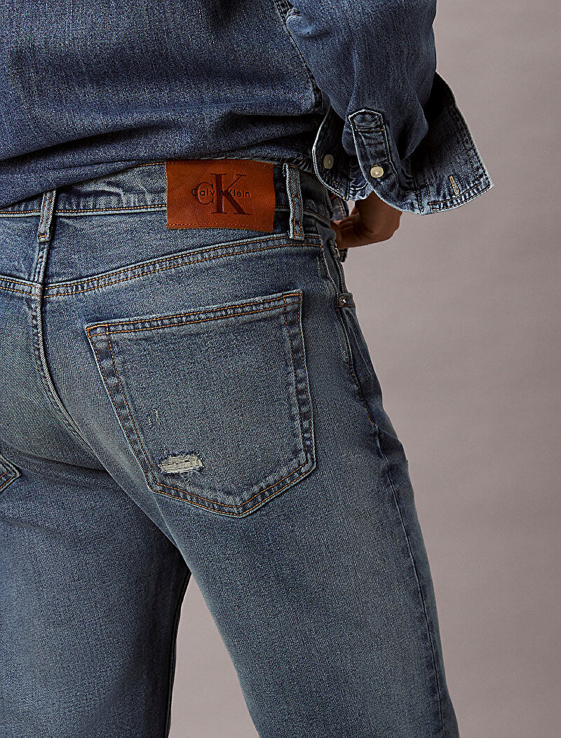 Calvin Klein Mavi Renkli Erkek Standard Straight Jean Pantolon