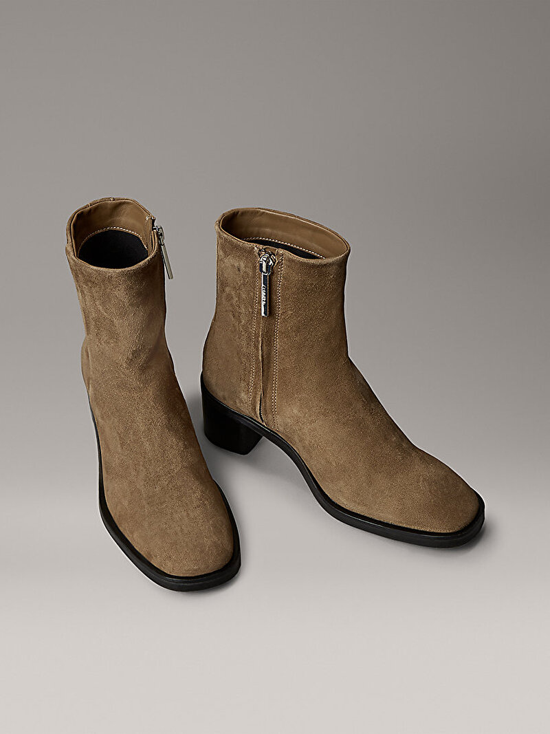 Calvin Klein Kahverengi Renkli Kadın Block Heel Bot