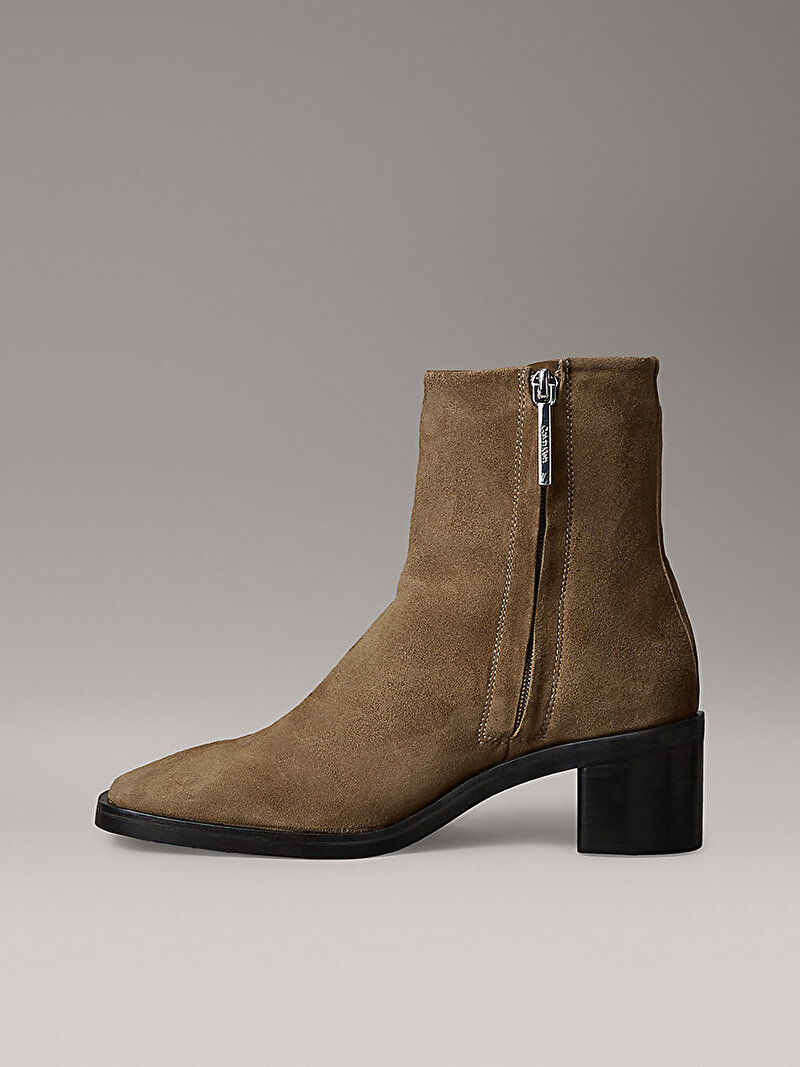 Calvin Klein Kahverengi Renkli Kadın Block Heel Bot